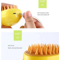 3-In-1 Steam Dog Cat Grooming Brush, Electric