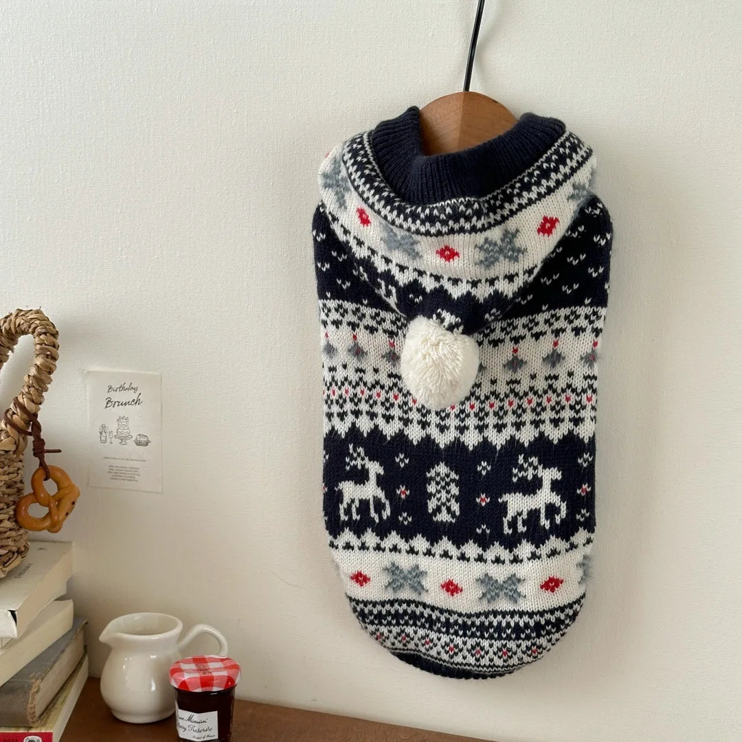 Christmas Hooded Sweater Autumn Winter Cat Dog