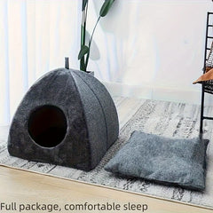 1Pc Cozy Semi-Enclosed Cat Bed Dogs/Cats Pet
