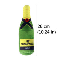 Squeaky Champagne Bottle Dog Toy, Plush Wine