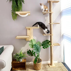 5-Level Wall-Mounted Cat Tower With Scratching Posts