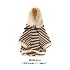 Striped Cotton Hoodie Dog Sweater Warm