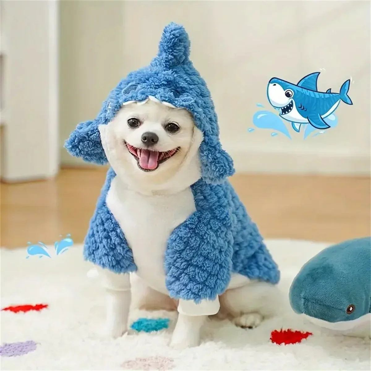 Pcs Cozy Shark Plush Pet Hoodie Thick
