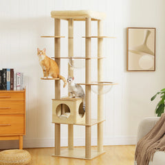Multi-Level Cat Tree For Indoor Wood Tower