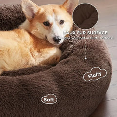 Round Large Dog Bed Winter Warm Plush