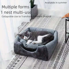 1Pc Cozy Semi-Enclosed Cat Bed Dogs/Cats Pet