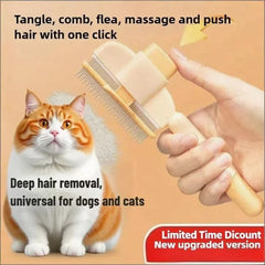 Pet One Button Self Cleaning Grooming Gloves