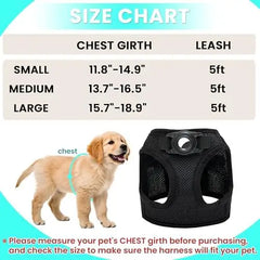 Small Dog Harness With Airtag, Reflective Leash