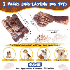 2-Pack Tough Nylon Dog Chew Toys: Indestructible