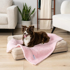 Pink Fluffy Dog Blanket For Small Sherpa