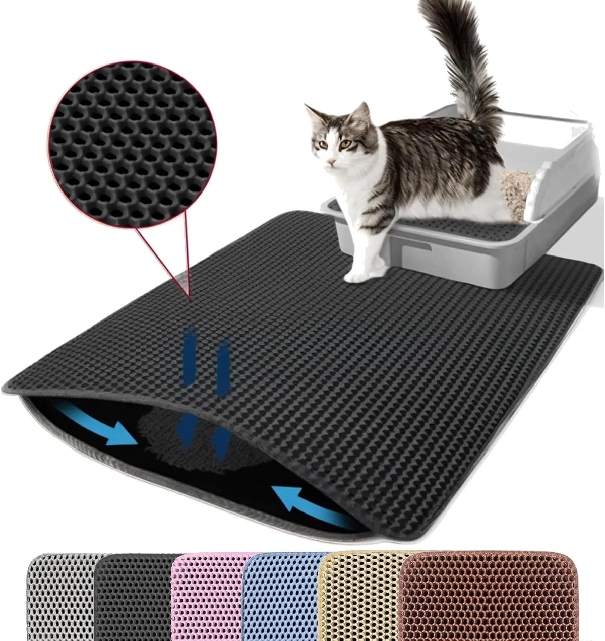1Pc Large Size Cat Litter Mat-Advanced Honeycomb