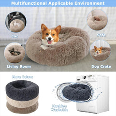 Round Large Dog Bed Winter Warm Plush
