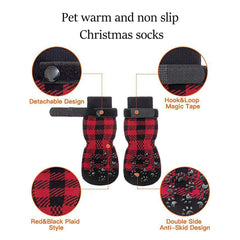 4Pcs/Set Pet Socks Foot Cover Cat