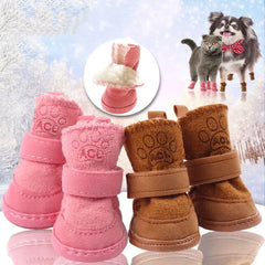 Set Of Pet Snow Boots Dog Shoes