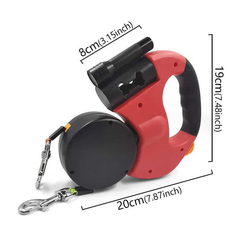 3In1 Double Head Automatic Retractable Dog Leash