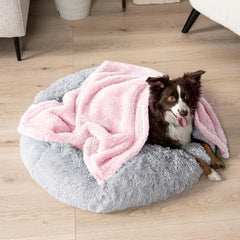 Pink Fluffy Dog Blanket For Small Sherpa