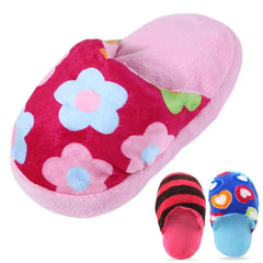 Pet Toys Squeaker Plush Slipper Shaped Puppy