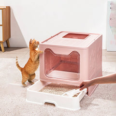 Large Enclosed Cat Litter Box Self-Cleaning No