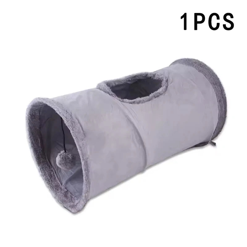 Pet Cat Plush Tunnel Foldable Suede Channel