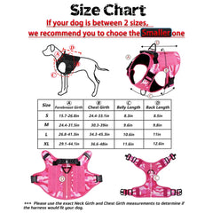 Military Pink Camouflage Dog Harness For Large