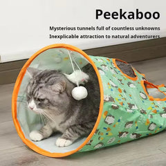 Cat Tunnel Bag Interactive Toy With Peek