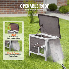 Succebuy Outdoor Cat House Weatherproof, Feral Shelter