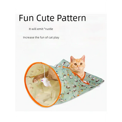 Cat Tunnel Bag Interactive Toy With Peek