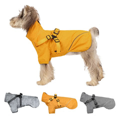 Waterproof Dog Rain Jacket With Harness Safety