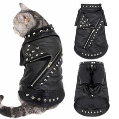 Leather Cat Jacket Warm Dogs Coat Autumn
