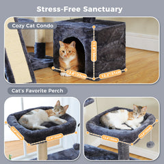 Multi-Level Cat Tree Tower With Sisal Scratching