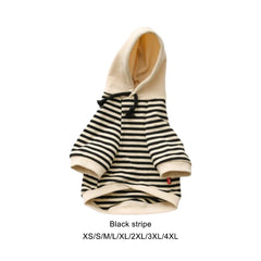 Striped Cotton Hoodie Dog Sweater Warm