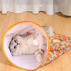 Cat Tunnel Bag Interactive Toy With Peek
