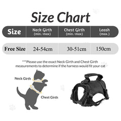 Tactical Cat Harness For Walking Escape Proof