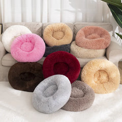 Donut Dog Bed Plush Basket Pets Round