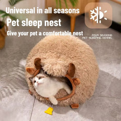 New Cat Bed Yak-Shaped Winter-Warm Semi-Enclosed House