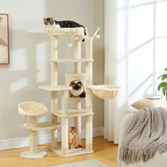 Multi-Level Cat Tree With Scratching Post Hammock