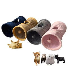 Pet Cat Plush Tunnel Foldable Suede Channel