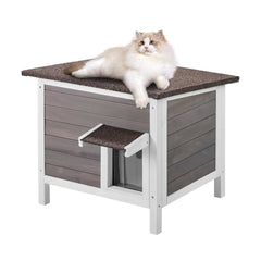Succebuy Outdoor Cat House Weatherproof, Feral Shelter
