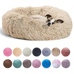 Round Large Dog Bed Winter Warm Plush