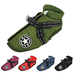 Winter Warm Pet Dog Jacket With Harness