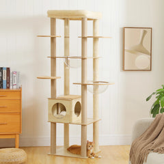 Multi-Level Cat Tree For Indoor Wood Tower