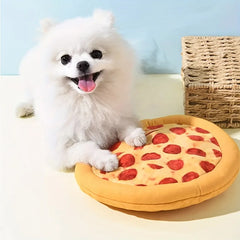 Squeaky Plush Pizza Shrimp Dog Toy Durable