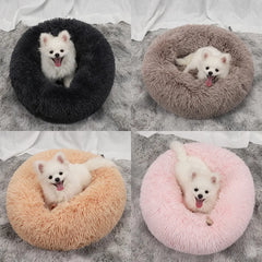 Donut Dog Bed Plush Basket Pets Round