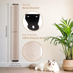 Cat Scratching Post Wall Mounted, 24 Inch