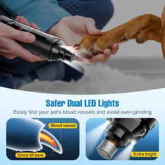 Quiet Electric Dog Nail Grinder, 6-Speed Rechargeable