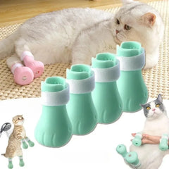 Adjustable Silicone Anti-Scratch Cat Foot Shoes