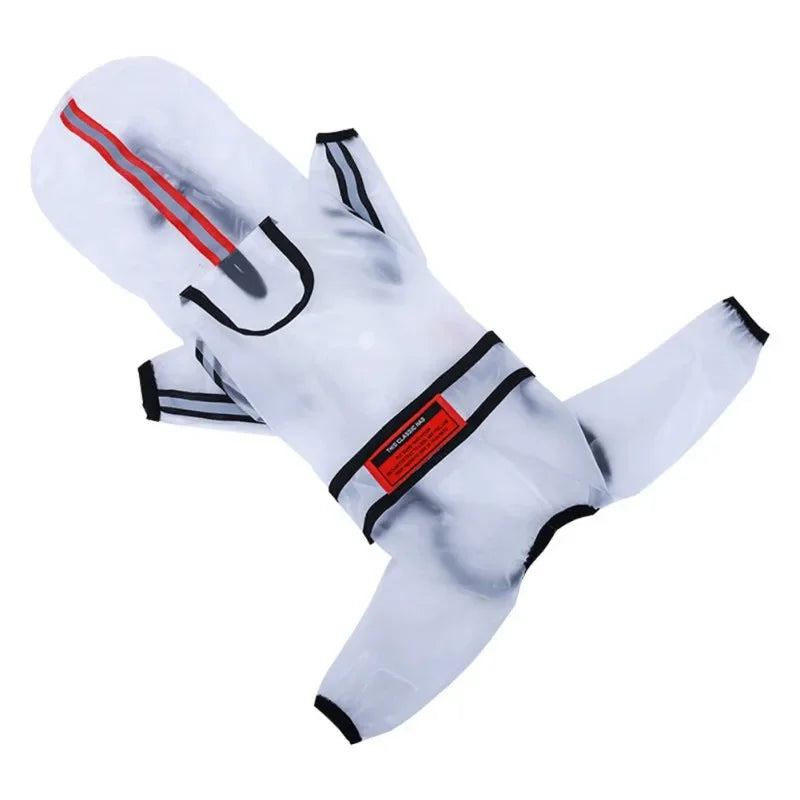 Dog Raincoat Puppy Four Feet Hooded Transparent