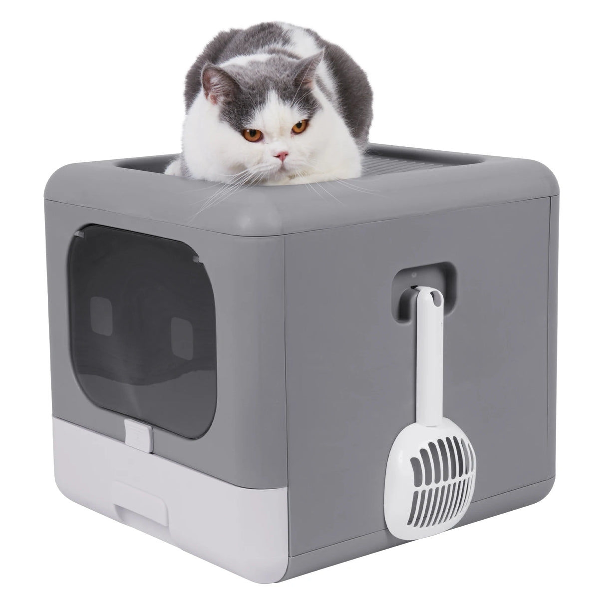Cat Litter Box With Scoop And Tray