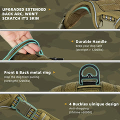 Tactical Dog Harness, No Pull Adjustable Breathable