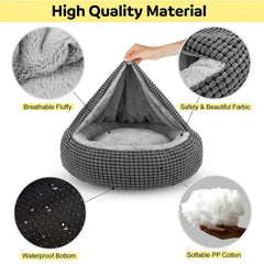 Small Dog Bed With Attached Blanket, Cozy